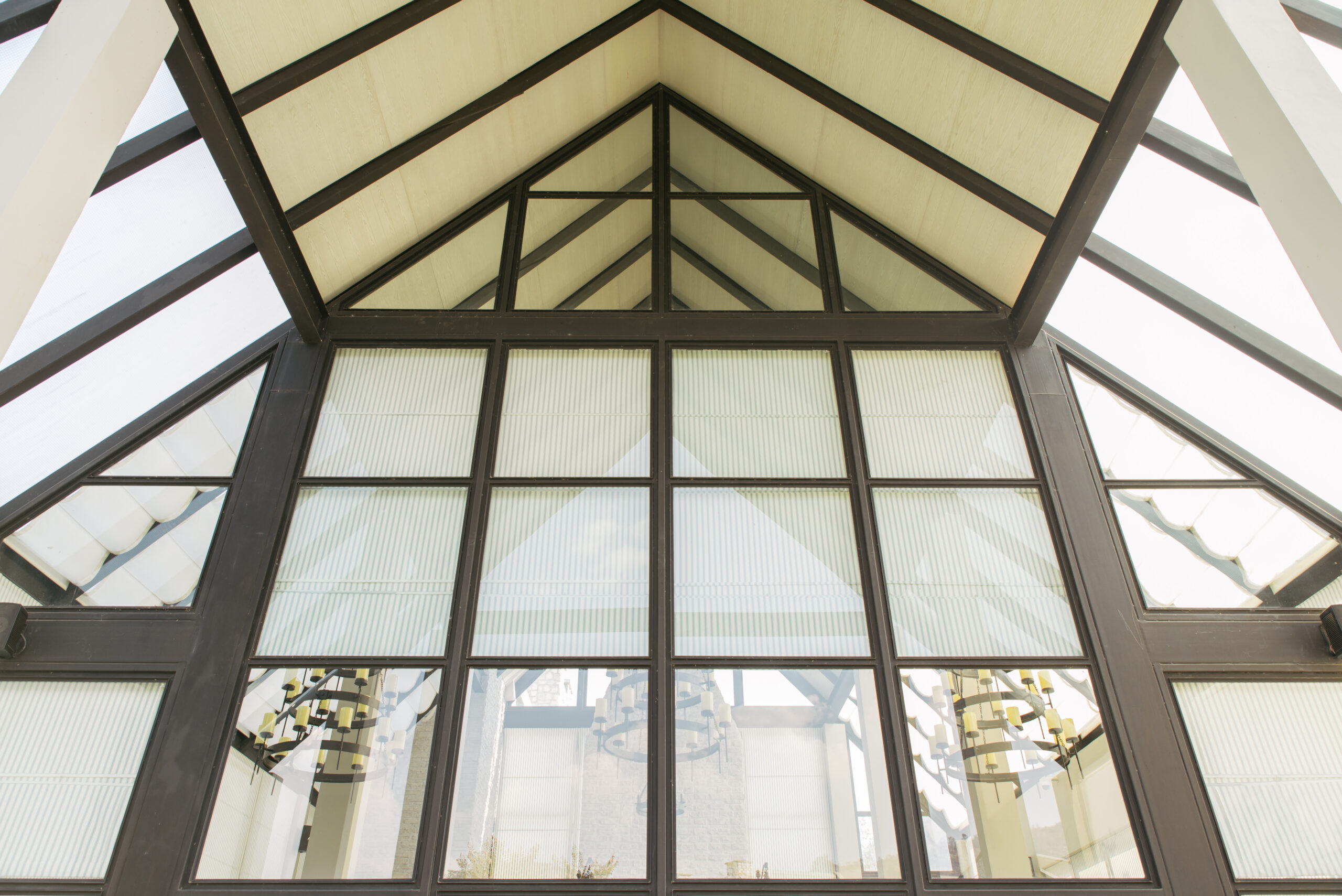 Glass roof of modern office building